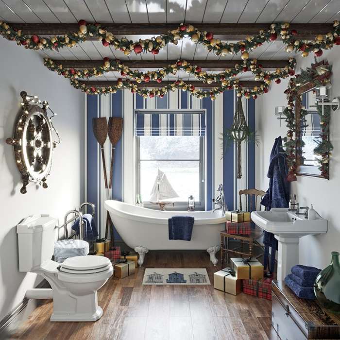 Christmas decor for small bathroom