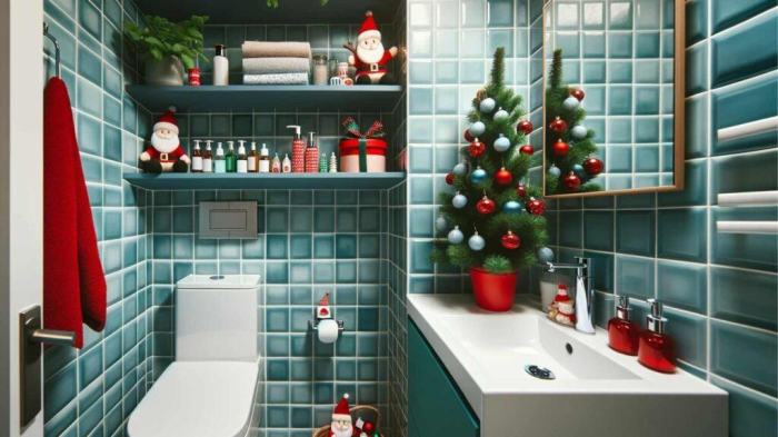 Christmas decor for small bathroom