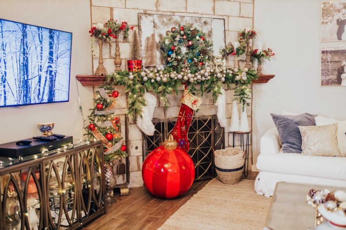 Christmas decor in small living room